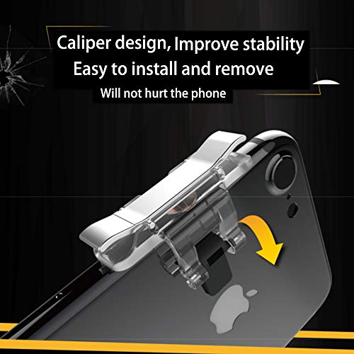 Leton Juegos Móviles Triggers Controladores Joysticks Gamepad, Botón L1R1 Trigger de Fuego para PUBG/Fortnite/Reglas de Survial, Palanca de Mando de Juego Auxiliar para Android iOS Smartphone (1 par)