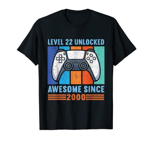 Level 22 Unlocked Awesome 2000 | Regalo del 22 cumpleaños Camiseta