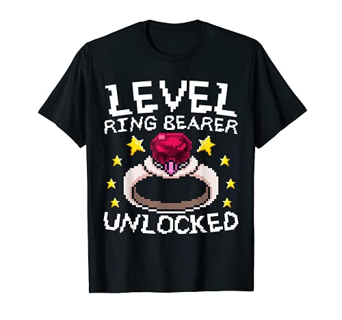 Level Ringbearer Desbloqueado Página Boy Boda Videojuegos Gamer Camiseta