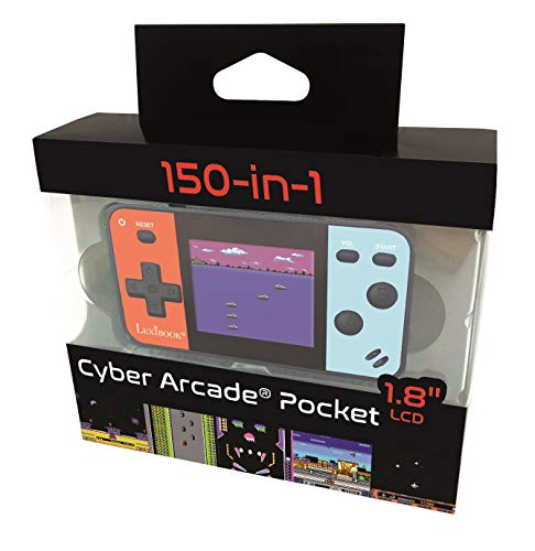 LEXIBOOK- Consola portátil Cyber Arcade Pocket 150 Juegos, Pantalla LCD en Color de 1,8 Pulgadas (4,5 cm), Videojuegos para Adolescentes, Azul/Rojo