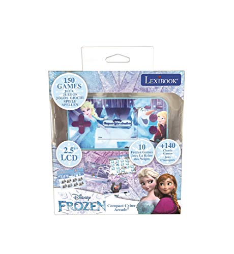 LEXIBOOK Disney Frozen Compact Cyber Arcade Consola portátil, 150 Juegos, LCD, con Pilas, Azul, Color (China)