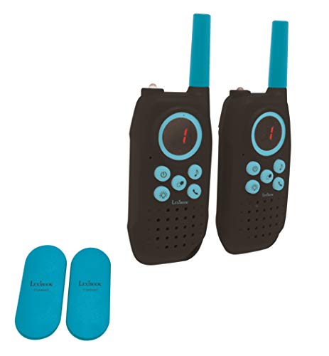 LEXIBOOK exte Par de walkie talkies, Rango transmisión de 5km, Sonido Digital, Juego de comunicación para Interiores y Exteriores, Clip para cinturón, Negro, TW42_01, Color, One Size
