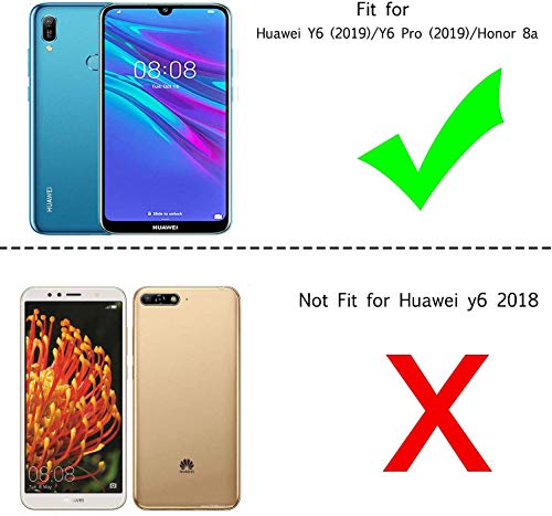 LeYi Funda Huawei Honor 8A / Y6 2019 con [2-Unidades] Cristal Vidrio Templado,Armor Carcasa con 360 Grados Anillo iman Soporte Hard PC y Silicona TPU Bumper Antigolpes Case para Movil Y6 2019,Negro
