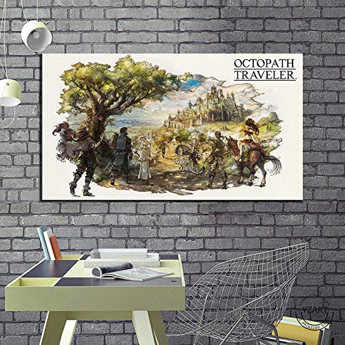 Lienzo Pintura Octopath Traveler Switch Game Poster Pinturas En Lienzo Para Decoración Del Hogar Arte De La Pared, Sin Marco 50 * 75cm
