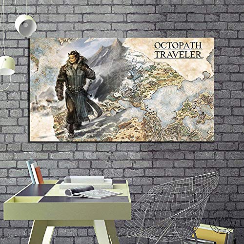 Lienzo Pintura Octopath Traveler Switch Game Poster Pinturas En Lienzo Para Decoración Del Hogar Arte De La Pared, Sin Marco 50 * 75cm