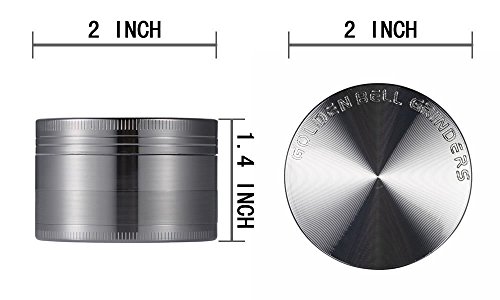 LIHAO 2" Grinder Metálico para Hierbas y Especias en Hogar(4 Piezas de 5cm)(Níquel Negro)