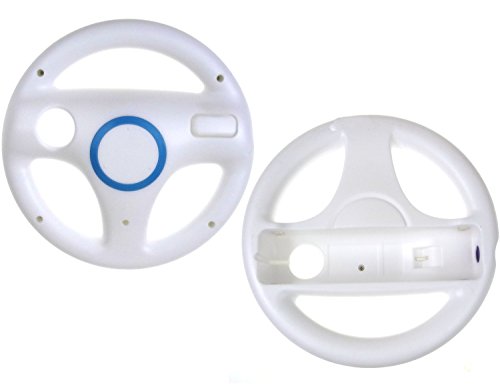 LIHAO Mario Kart - Juego de 2 volantes para Nintendo Wii, color blanco