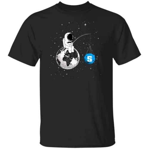 Limited Cryptocurrency Talk Astronaut - Space Man Fishing The Sandbox Sand Crypto to The Moon Camisa con camiseta de astronauta, Negro, 3XL