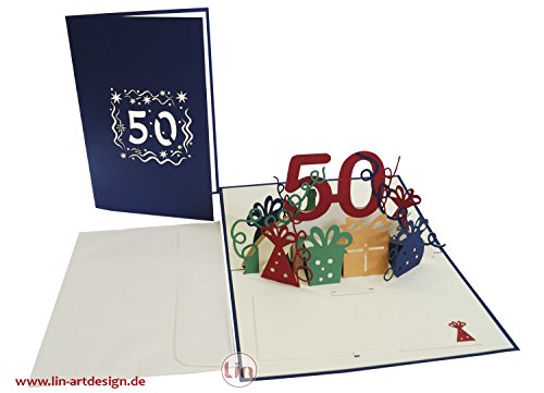 Lin Pop Up de tarjetas de felicitación por 50 beeeeestial Día, tarjetas de cumpleaños tarjetas de felicitación Tarjetas de felicitación Cumpleaños