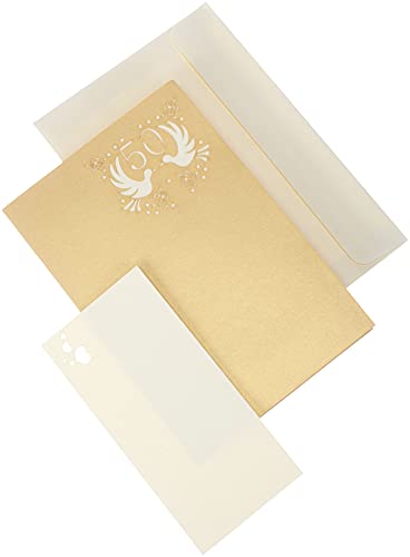 Lin - Tarjeta 3D tipo pop up para invitación o felicitación de boda, o felicitación de 50 aniversario de boda, con diseño de tarta