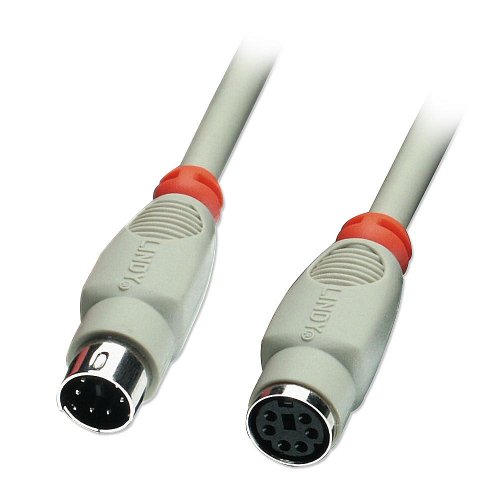 LINDY PS/2 Cable, 10m - Cable PS/2 (10m, 10 m, Male Connector/Female Connector, Gris)