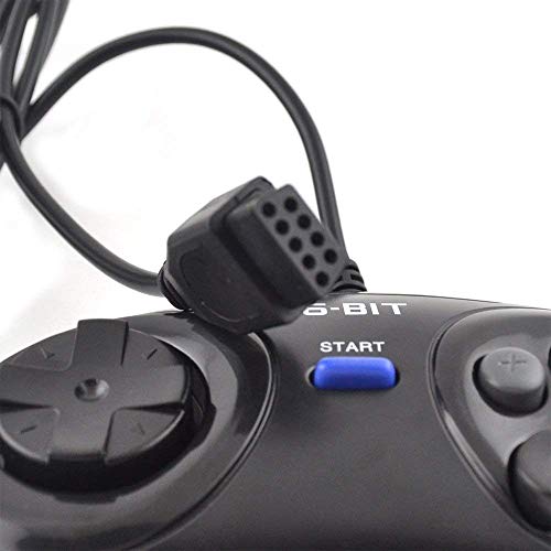 Link-e : 2 X controlador, mando, gamepad de 6 botones para la consola de juegos SEGA Megadrive, Genesis, Master System