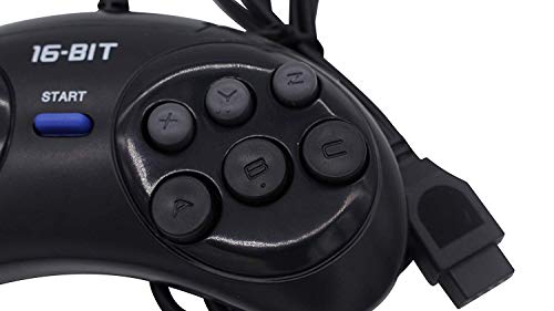 Link-e : 2 X controlador, mando, gamepad de 6 botones para la consola de juegos SEGA Megadrive, Genesis, Master System