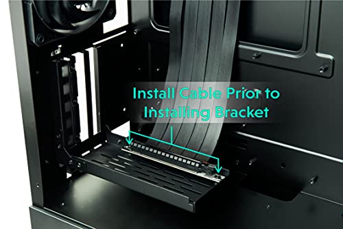 LINKUP Kit con Soporte Vertical GPU para Tarjetas Gráficas y LINKUP Ultra PCIe 4.0 X16 Cable Gen4 Riser 90 Grados Ángulo Recto 25cm Negro