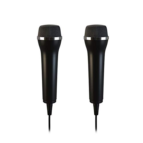 Lioncast 2X Micrófonos USB Universal para Ordenador y Karaoke; Compatible con Juegos de Wii, PS3, PS4, Xbox One y PC como Guitar Hero, Rock Star, etc ; Cable de 2,5 m - Negro