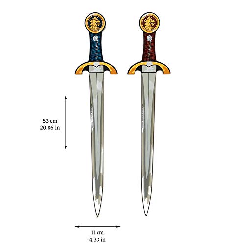 Liontouch 110LT Juego de Caballero Noble Medieval para Dos, en Azul y Rojo | Dos Espadas de Juguete y Dos Escudos de Goma para Niños