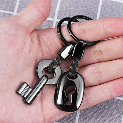 LIOOBO 2 Piezas Llaveros Colgantes Llaveros de Bloqueo Llavero para Pareja Amante de la Novia