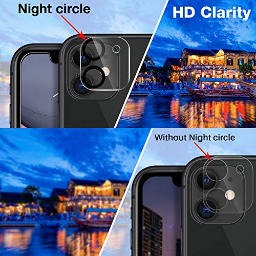 LK 6 Pack Protector de Pantalla Compatible con iPhone 11 6.1 Pulgadas,Contiene 3 Pack Cristal Vidrio Templado y 3 Pack Protector de Lente de cámara, Doble Protección,Marco de Posicionamiento