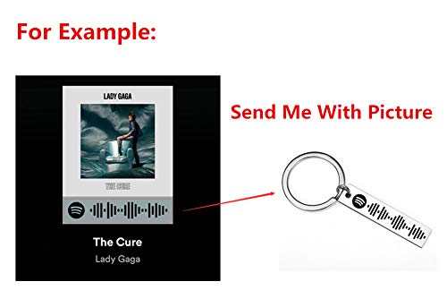 Llavero personalizado con código de Spotify de acero inoxidable para mujer - llavero y anillo personalizado con código de Spotify grabado con láser en negro