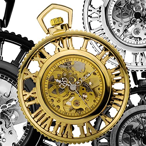 LLM Reloj de bolsillo, World Roman Steam Machinery Gear Reloj mecánico automático Anime Surrounding Pocket Watch Retro Nostalgia Second Element (Color: 2)