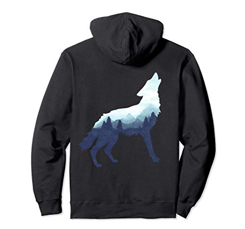 Lobo Doble exposición Surrealista salvaje Animal Regalos Sudadera con Capucha