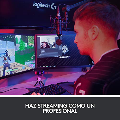 Logitech C922 Pro Stream, Cámara Web para streaming profesional con superrápido HD 720p a 60 fps, Trípode incluido y licencia gratuita de 3 meses para XSplit - Negro