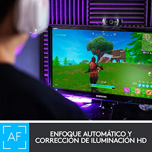 Logitech C922 Pro Stream, Cámara Web para streaming profesional con superrápido HD 720p a 60 fps, Trípode incluido y licencia gratuita de 3 meses para XSplit - Negro