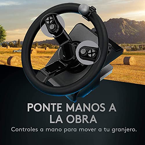 Logitech G Saitek Paquete de Equipo Pesado, Volante 900 Grados, +38 Botones Asignables, Dos Palancas Analógicas, USB, PC/Mac - Negro