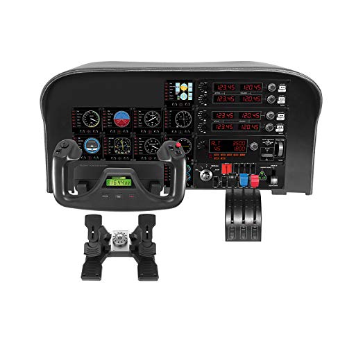 Logitech G Saitek Pro Flight Rudder Pedals, Timón/Pedales para Vuelo y Freno para Simullación de Vuelo, Centrado Automático, Tensión Ajustable, USB, PC - Negro