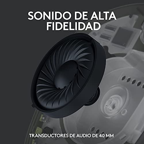 Logitech G435 Auriculares Inalámbricos LIGHTSPEED para Gaming - Ligeros, micrófono integrado, Batería de 18 horas, Compatibles con Dolby Atmos, Bluetooth, PC, PS4, PS5, Móvil - Negro