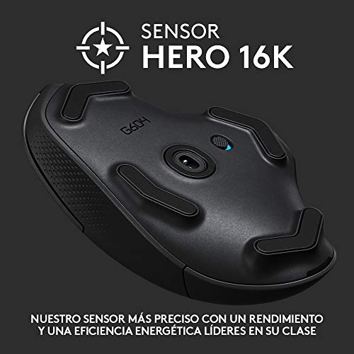 Logitech G604 LIGHTSPEED Ratón Gaming Inalámbrico, Captor HERO 25K, 25,600 DPI, 15 Botones Programables, Batería 240h, Compatible con PC/Mac - Negro