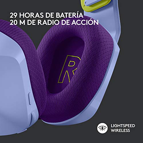 Logitech G733 LIGHTSPEED Auriculares con Micrófono Inalámbricos para Gaming con Diadema con Suspensión, LIGHTSYNC RGB, Tecnología de Micrófono Blue VO!CE, Ligeros, 29h de batería - Lila