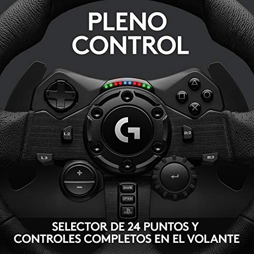 Logitech G923 TRUEFORCE Volante de Carreras y Pedales hasta 1000Hz Force Feedback, Pedales personalizables, Embrague Dual, Volante cubierto de Cuero Auténtico para Xbox Series X|S & One, PC - Negro