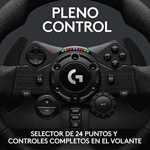 Logitech G923 Volante y Pedales de Carrera para PS5, PS4 y PC, Uk Inglés Enchufe de alimentación, Tipo G, Negro