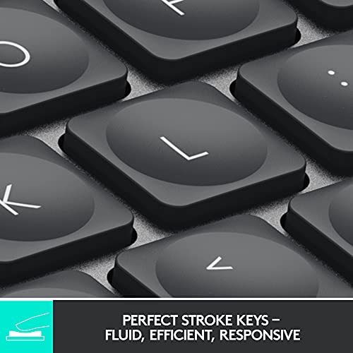 Logitech MX Keys Mini Teclado Minimalista inalámbrico Iluminado, Compacto, Bluetooth, retroiluminado, USB-C, Compatible con Apple MacOS, iOS, Windows, Linux, Android, Metal Build - Grafito