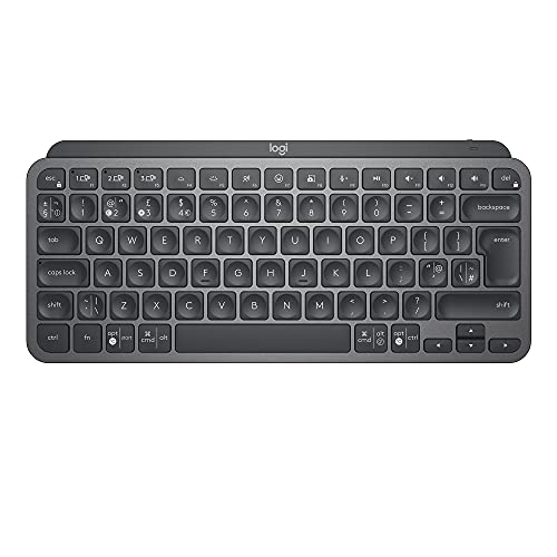 Logitech MX Keys Mini Teclado Minimalista inalámbrico Iluminado, Compacto, Bluetooth, retroiluminado, USB-C, Compatible con Apple MacOS, iOS, Windows, Linux, Android, Metal Build - Grafito