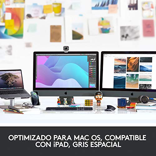 Logitech MX Master 3 Advanced Ratón Inalámbrico para Mac, Receptor USB, Bluetooth, 2.4GHz, Desplazamiento Rápido, Seguimiento 4K DPI en Cualquier Superficie, 7 Botones, Recarcable,Mac, iPadOS, Gris