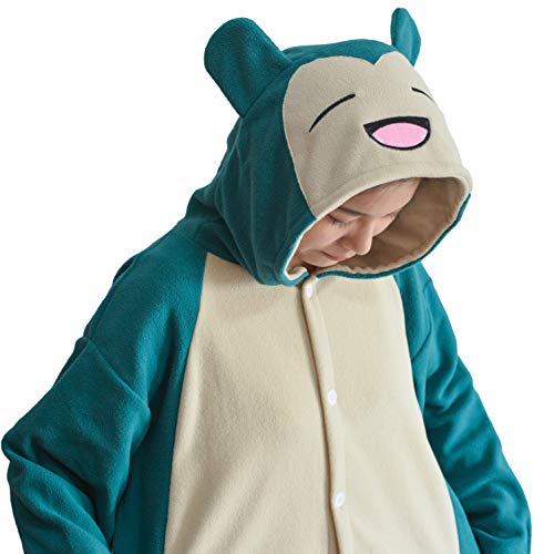 LorranTree Disfraz de relajación, mono de animal Snorlax, mono, para hombre, mujer, carnaval, Halloween, cosplay, adulto, carnaval, mono, Blue01 L
