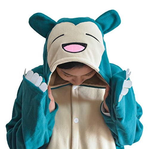 LorranTree Disfraz de relajación, mono de animal Snorlax, mono, para hombre, mujer, carnaval, Halloween, cosplay, adulto, carnaval, mono, Blue01 L