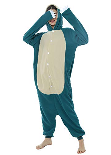 LorranTree Disfraz de relajación, mono de animal Snorlax, mono, para hombre, mujer, carnaval, Halloween, cosplay, adulto, carnaval, mono, Blue01 L