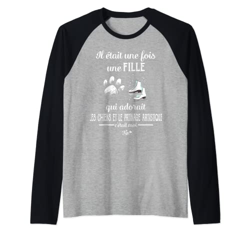 los perros y el patinaje artístico era una vez chica. Camiseta Manga Raglan