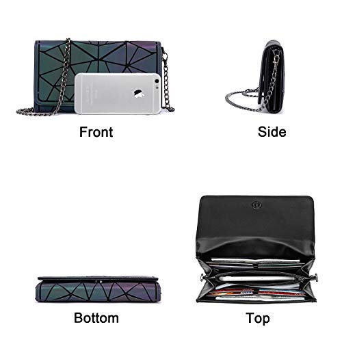 LOVEVOOK Billetera Mujer Grande, Geométrico Monedero Cartera para Mujer, Bandolera Bolso de Hombro Con correa de hombro extraíble Clutch, titular de la tarjeta 10 Ranuras para Tarjetas