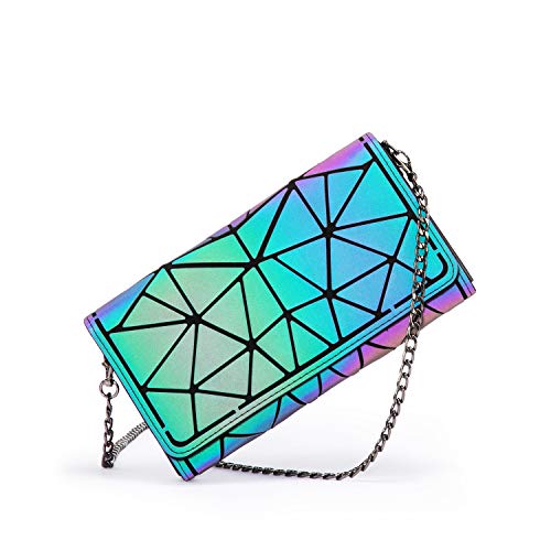 LOVEVOOK Billetera Mujer Grande, Geométrico Monedero Cartera para Mujer, Bandolera Bolso de Hombro Con correa de hombro extraíble Clutch, titular de la tarjeta 10 Ranuras para Tarjetas