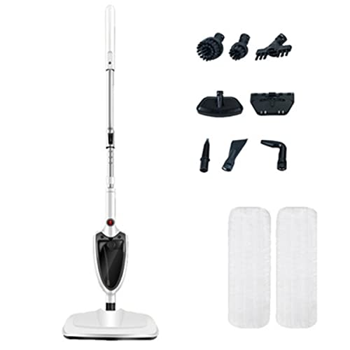 LUHUANONG Steam Mop 10 en 1 Conveniente Limpiador a Vapor Desmontable, máquina de Limpieza Multifuncional Blanca, vaporizador de Piso para Piso de baldosas laminadas de Madera Dura con 10 Accesorios