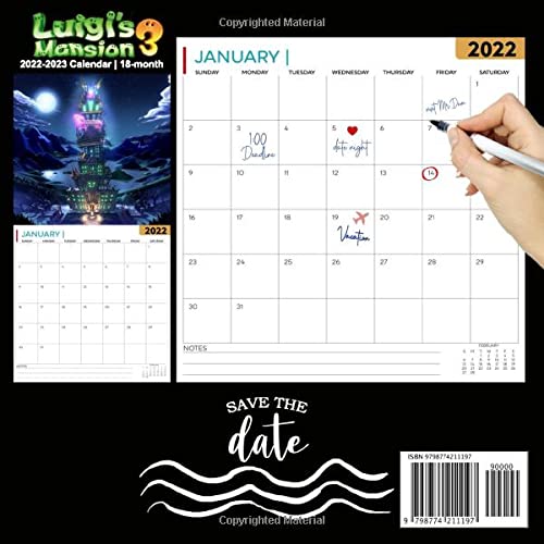 Luigi's Mansion 3: OFFICIAL 2022 Calendar - Video Game calendar 2022 - Luigi's Mansion 3 -18 monthly 2022-2023 Calendar - Planner Gifts for boys ... games Kalendar Calendario Calendrier). 9