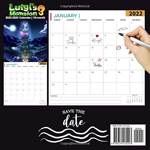 Luigi's Mansion 3: OFFICIAL 2022 Calendar - Video Game calendar 2022 - Luigi's Mansion 3 -18 monthly 2022-2023 Calendar - Planner Gifts for boys ... games Kalendar Calendario Calendrier). 1