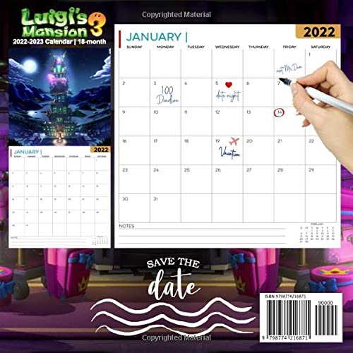 Luigi's Mansion 3: OFFICIAL 2022 Calendar - Video Game calendar 2022 - Luigi's Mansion 3 -18 monthly 2022-2023 Calendar - Planner Gifts for boys ... games Kalendar Calendario Calendrier). 13