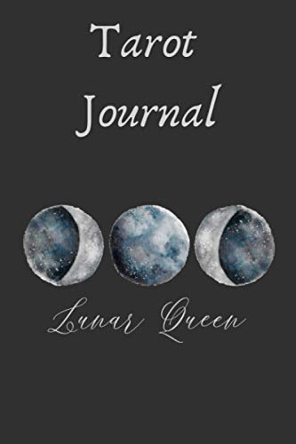 Lunar Qeen Tarot Journal Tracker Notebook for the Modern Boho Baby Witch or Tarot Reader gif: A daily reading tracker and notebook: Track your 3 card ... zodiac moon stars cover Wicca Wiccan Pagan