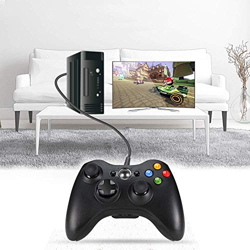 Lunriwis Xbox 360 Mando de Gamepad, Controlador Mando USB de Xbox 360 con Vibración, Controlador de Gamepad para Xbox 360 Mando para PC Windows XP/7/8/10