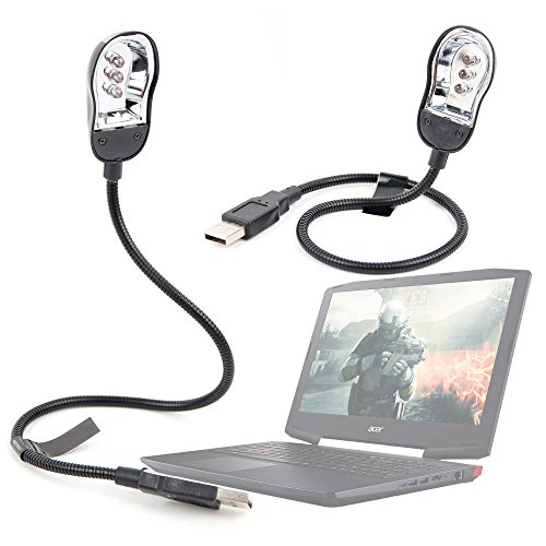 Luz LED USB para Portátil Medion Erazer P6689, P7651, Medion P6687 / XMG Core 15 / Acer Aspire 7 715-71G-78FD, con Cuello de Cisne - DURAGADGE